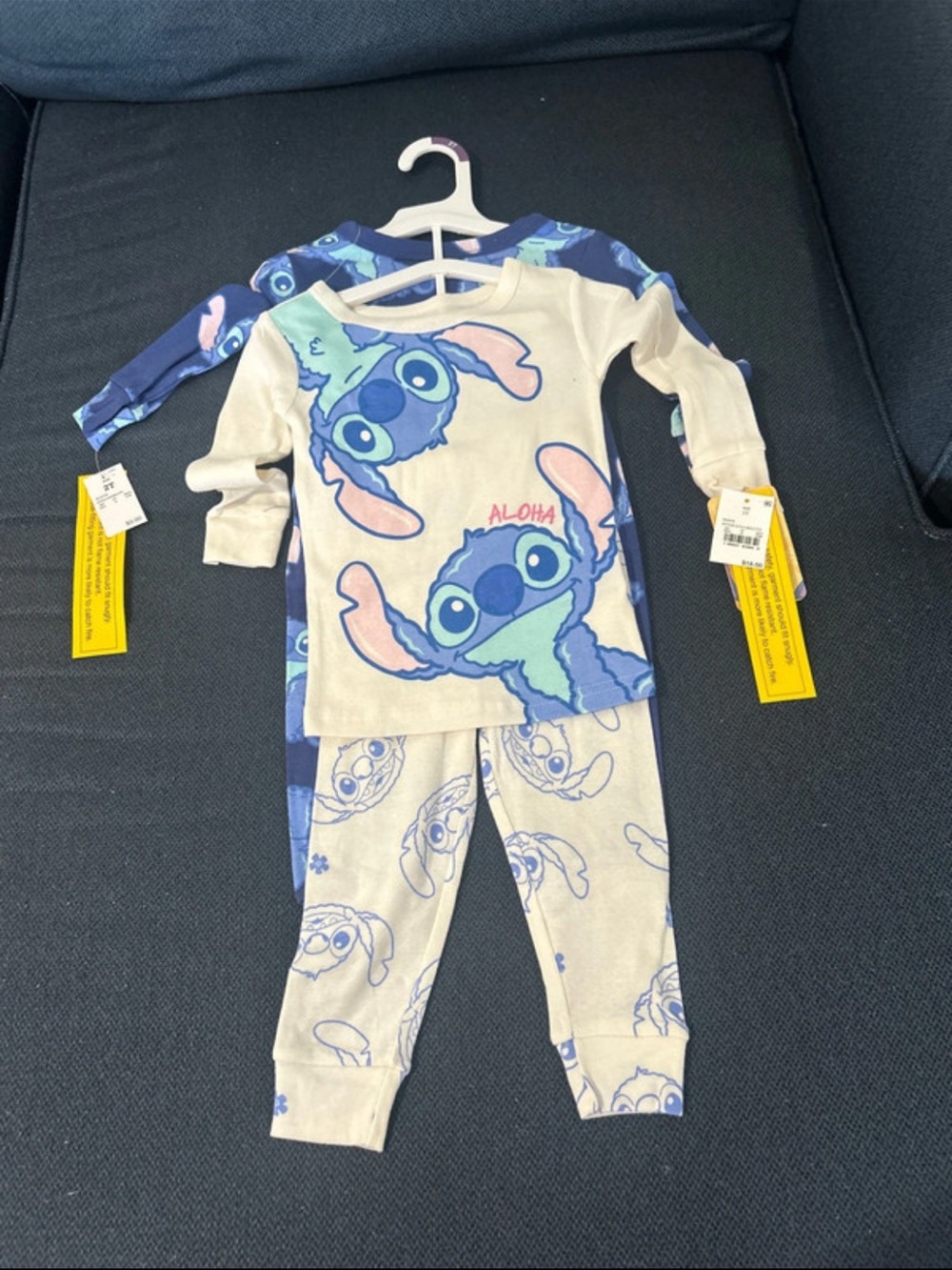 NWT Kids Stitch 'Aloha' Blue Cream Pajama Set